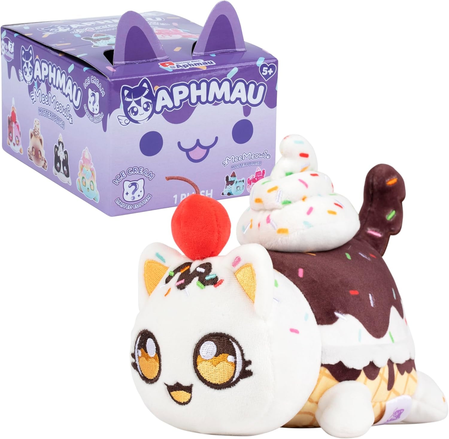 Aphmau - 15 Cm Mystery Meemeows Plush - Ice Cream Action figures Naty Shop