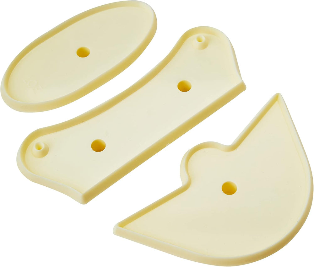 100C008 Moules à biscuits Jem grandeur nature, plastique assorti, ivoire, 18 x 1 x 28 cm, paquet de 3