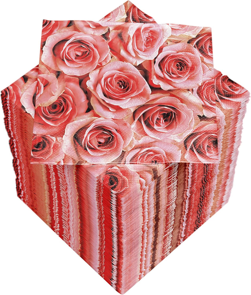 Serviettes de cocktail HEKU 'Schön Dass Du Da Bist', 3 couches, 25X25Cm, 150 pièces I Design élégant I Idéal pour les célébrations I Pratiquement emballé