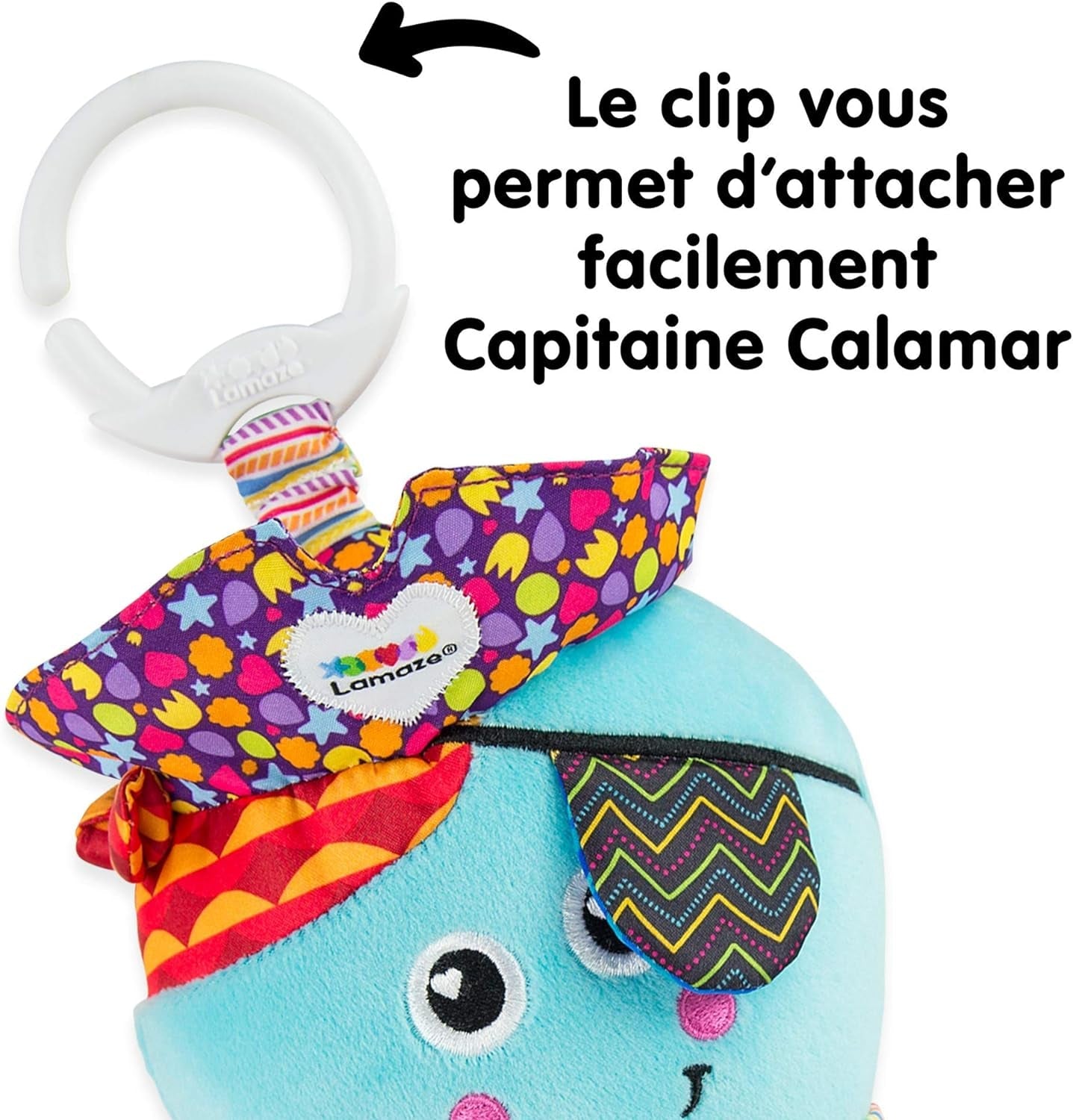 Jucărie pentru copii Lamaze "Căpitanul Calamari, caracatița pirat" Clip & Go, jucărie de înaltă calitate pentru copii mici, consolidează relația părinte-copil, jucărie pentru copii, 0-6 luni Jucarii Bebe Naty Shop