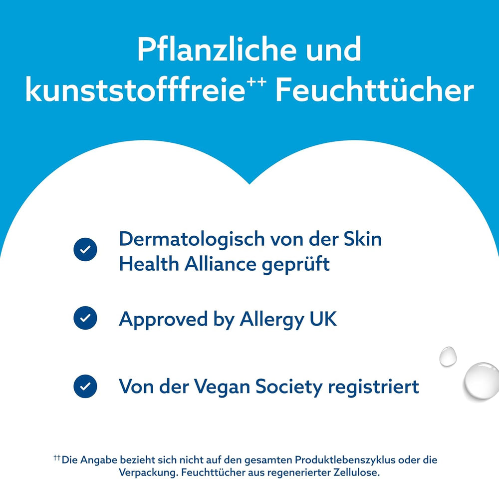 WaterWipes Sensitive+ Lingettes humides pour nouveau-nés et bébés, 540 pièces (9 paquets), nettoyage 3 en 1, entretien, protection, 99,9 % d'eau, sans parfum