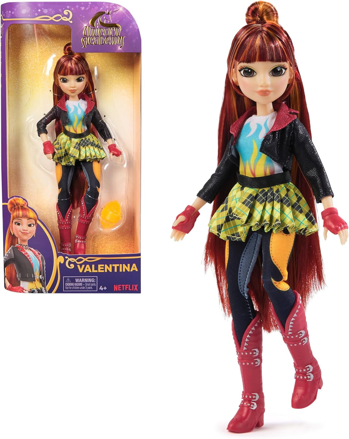 Unicorn Academy Valentina Doll - la poupée originale de la populaire série Netflix, mesure 24 cm de haut et dispose de 5 accessoires pour un jeu de rôle imaginatif, pour les enfants âgés de 4 ans et plus