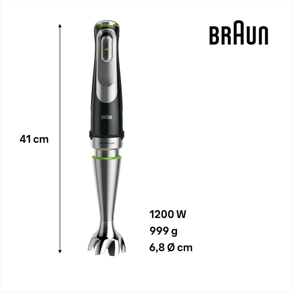 Braun Multiquick 9 MQ 9147X – Mixeur 5 en 1 avec batteur sur socle, mixeur, kartoffel- & gemüsestampfer & Schneebesen, Stufenlose Geschwindigkeitsenstellung, 1200 W, Schwarz/Edelstahl Kitchen Naty Shop