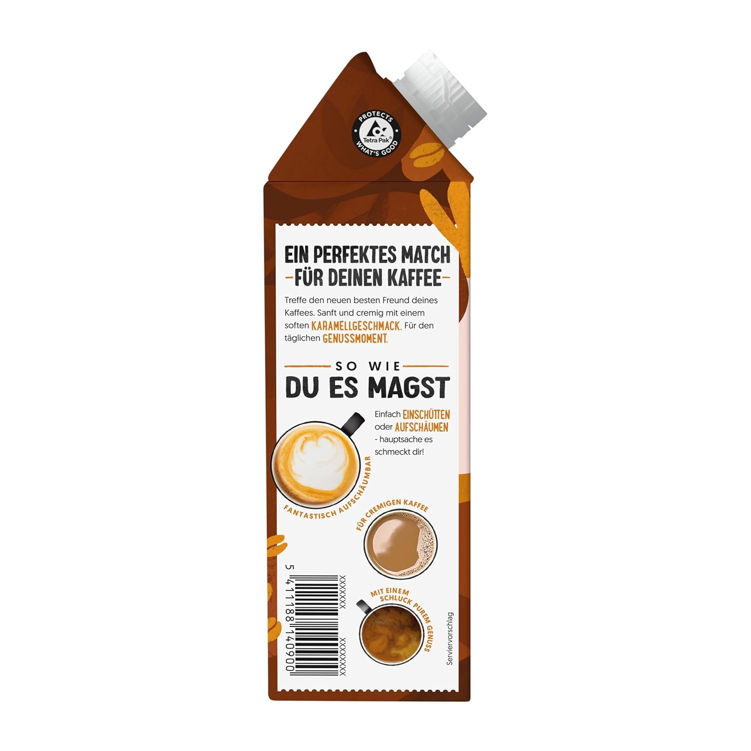 Alpro Barista Karamell – Zum Aufschäumen – Von Natur sans lactose – 8 x 750 ml – Haltbar