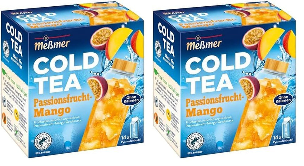 Meßmer Cold Tea Trinkpause Zmeură | Ceai de fructe, aromatizat natural, cu gust de zmeură | Ediție limitată | Pentru infuzie rece | 14 pliculețe piramidale