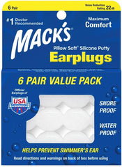 MACK'S Pillow Bouchons d'oreille en silicone souple, 6 paires d'oreillers orthopédiques cervicaux Naty Shop Parents 1 Stück (6Er Pack)