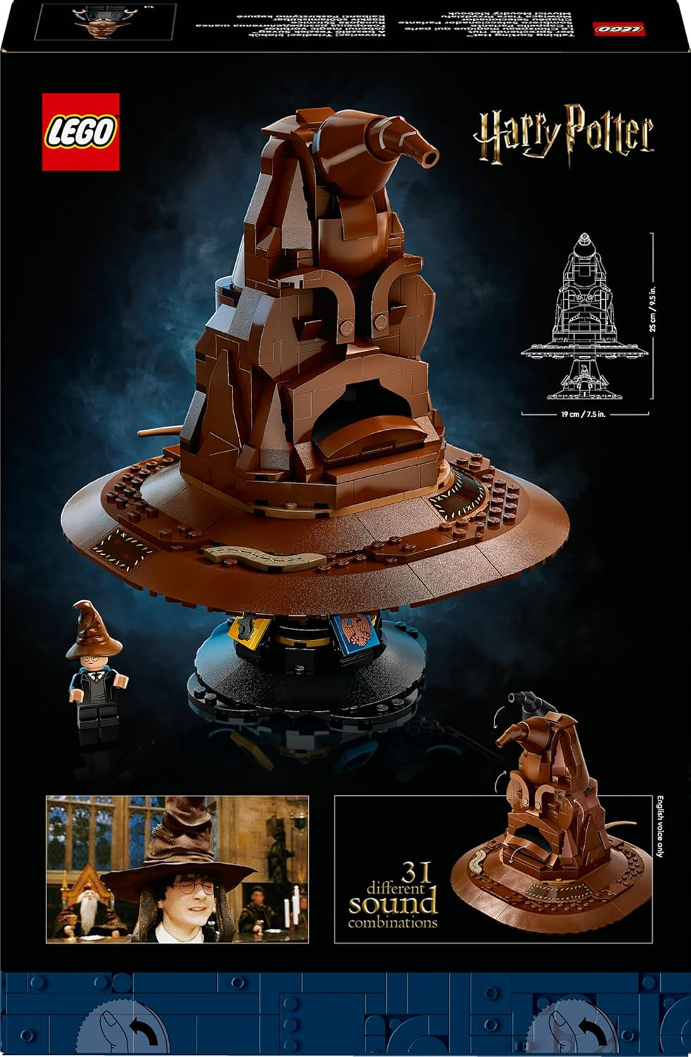 LEGO Harry Potter Der Sprechende Hut, Hogwarts-Modell für Erwachsene, Film-Geschenk für Frauen, Männer, Mama und Papa, mit zufälligen 31 Klangkombinationen, Sortiert Dich in Dein Hogwarts Haus 76429