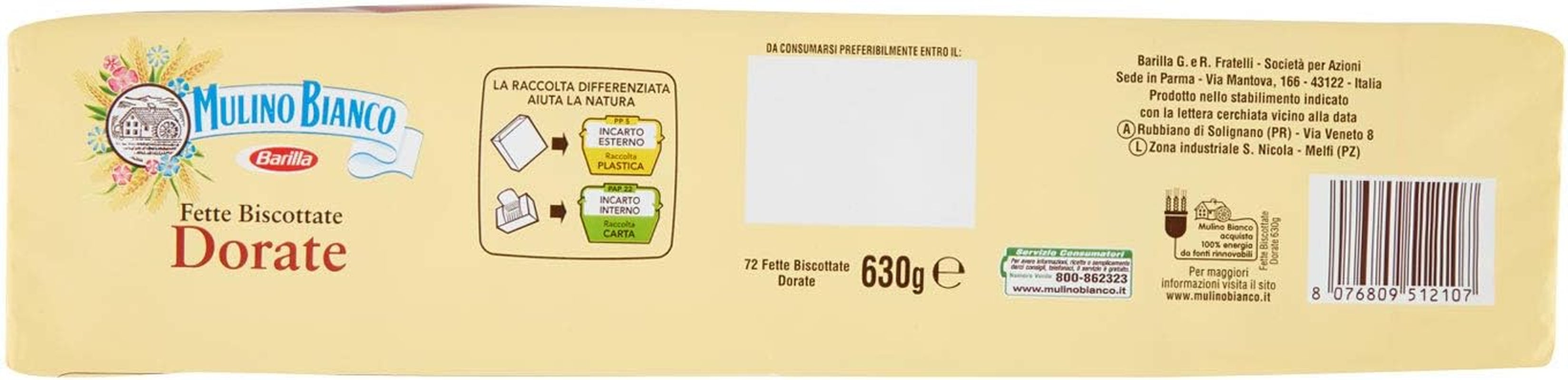 , Fat Biscottate Dorate - 630 gr