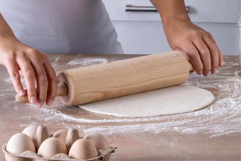 Rouleau à pâtisserie Zenker avec roulement coulissant Ø 6 x 44 cm PATISSERIE, rouleau à pâtisserie comme accessoire de pâtisserie, rouleau à pâtisserie en bois pour étaler la pâte (couleur : marron), quantité : 1 pièce