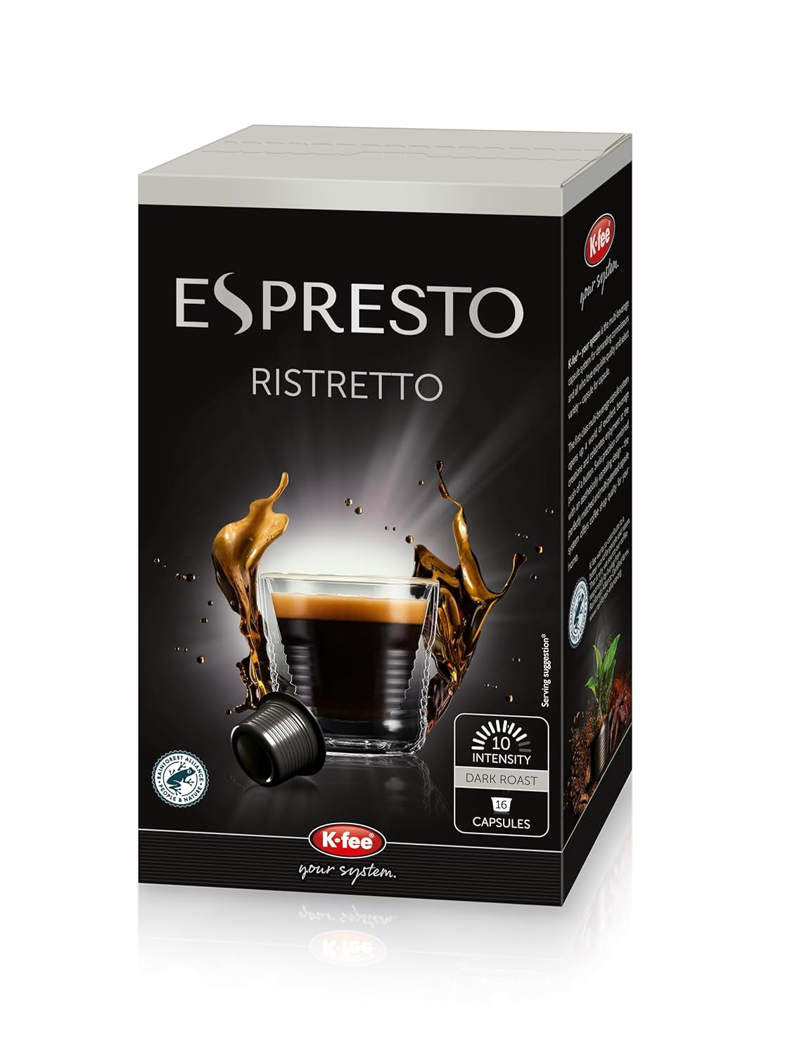 ESPRESTO Kaffeekapseln Ristretto, compatible avec K-fee & ALDI EXPRESSI*, vollmundig & intensif, RFA certifiziert, 96 Kapseln