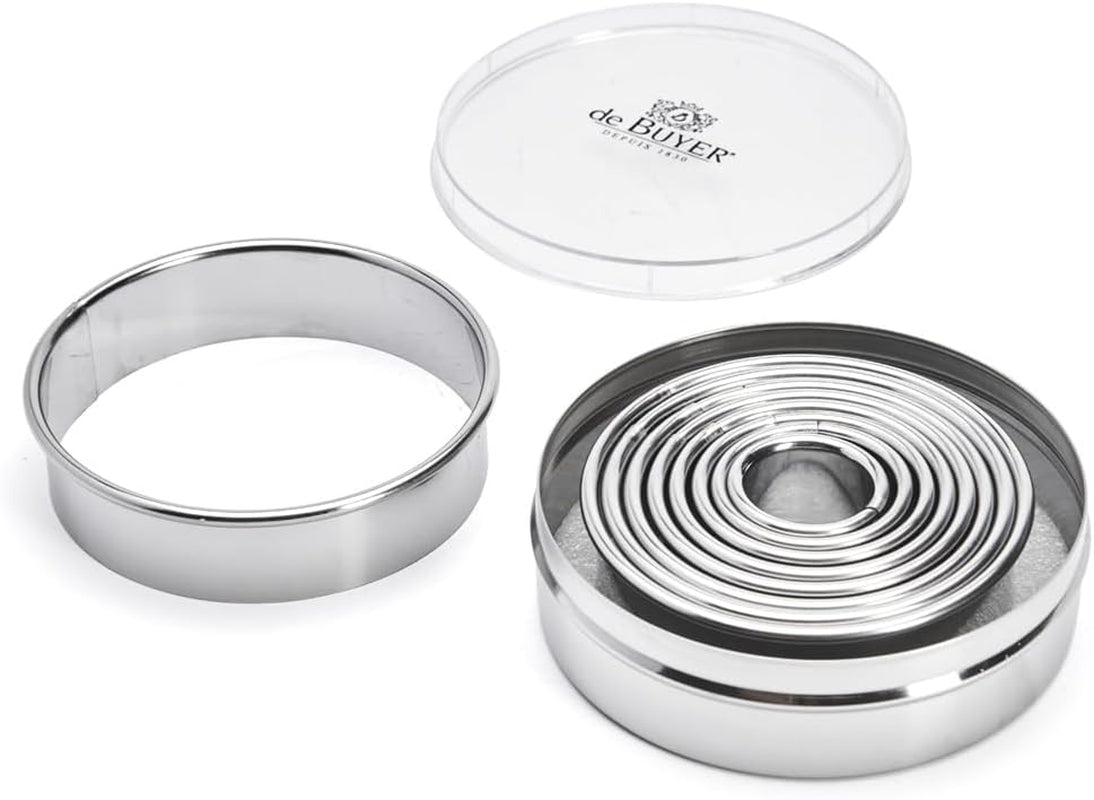 DeBuyer 3323.00N 9 Moules à Biscuits Ronds, Silicone, Gris, 13,2 x 13,2 x 4 cm