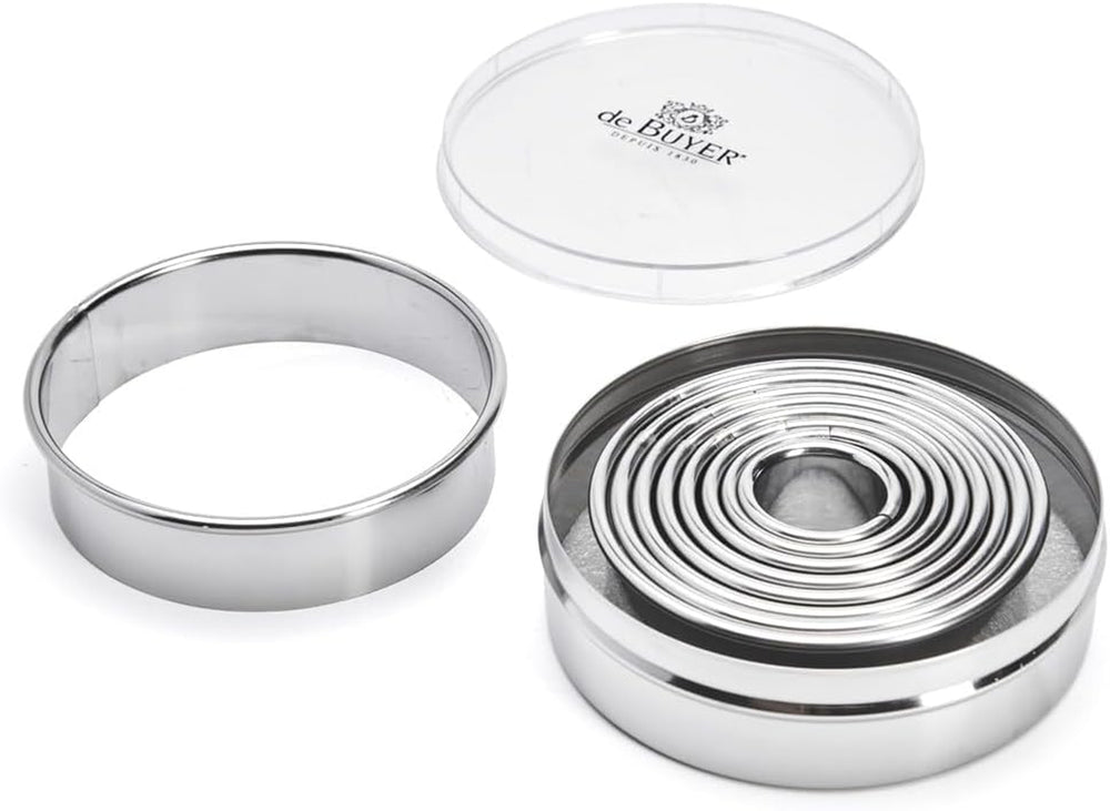 DeBuyer 3323.00N 9 Moules à Biscuits Ronds, Silicone, Gris, 13,2 x 13,2 x 4 cm