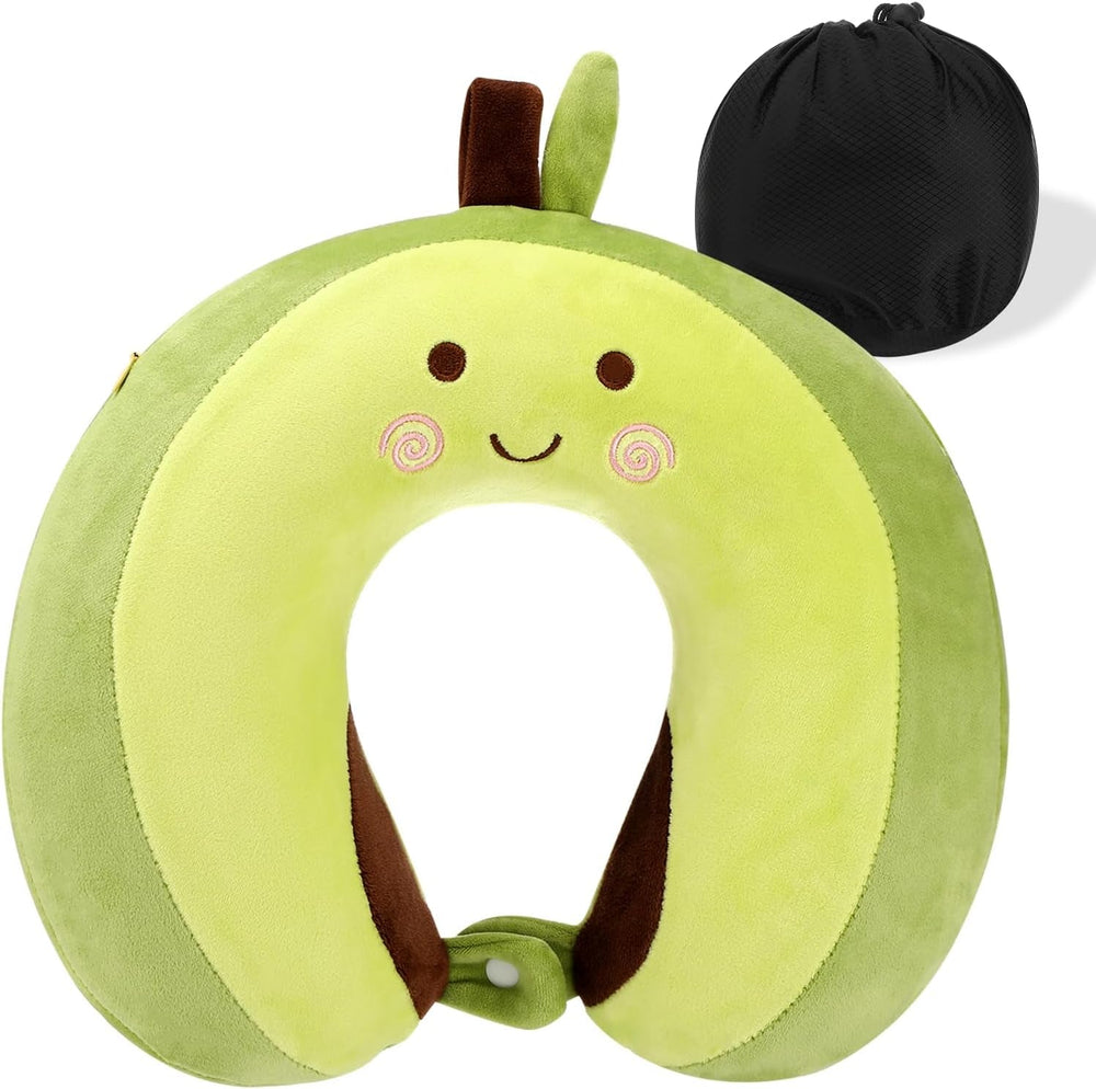 Litimkat Oreiller cervical pour enfants, oreiller de voyage portable, oreiller en mousse à mémoire de forme en forme de U, voyage, avion, voiture, train, bureau, maison, motif animal mignon, housse de coussin détachable (rose), oreillers orthopédiques cervicaux, Naty Shop Cordialement