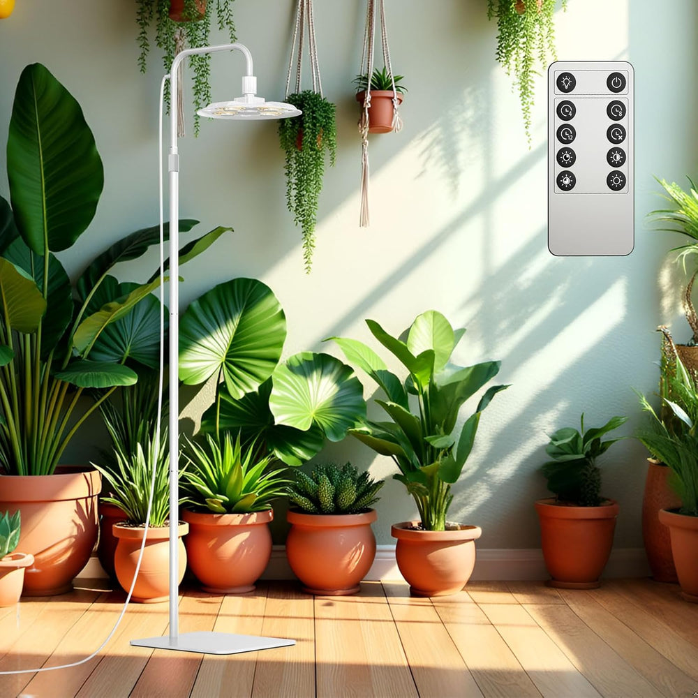 SANSI Lampe LED pour Plantes à Spectre Complet 125 W Lumière à intensité Variable avec télécommande pour la Croissance des Plantes Hauteur réglable 120-180 cm Minuterie 4/8/12 Heures 4 Niveaux de luminosité