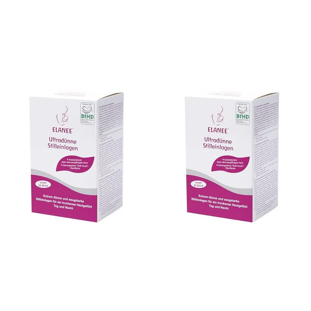 ELANEE 219-V1 Coussinets d'allaitement ultra-fins blancs Accessoires Alimentation et Allaitement Bebe Naty Shop 24 pièces (pack de 2)