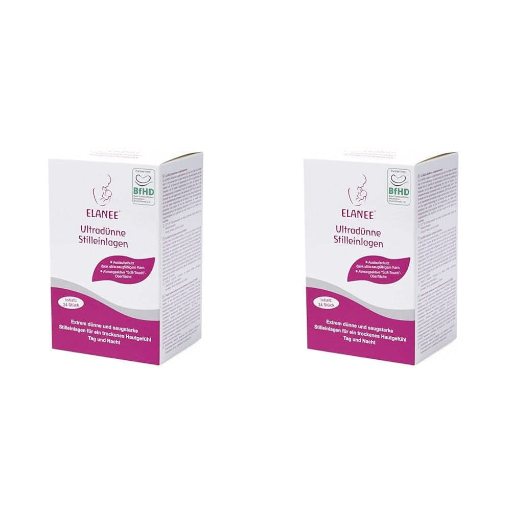 ELANEE 219-V1 Coussinets d'allaitement ultra-fins blancs Accessoires Alimentation et Allaitement Bebe Naty Shop 24 pièces (pack de 2)