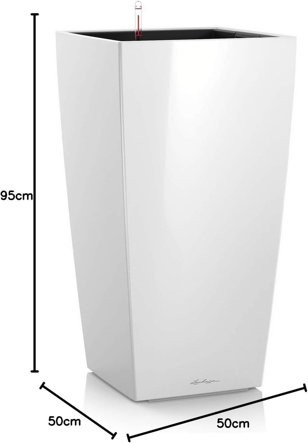 LECHUZA CUBICO Premium 50 alb lucios 18161