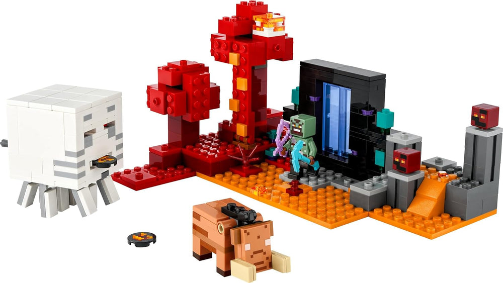 LEGO Minecraft Embuscade au portail du Nether Jeu de jouet pour enfants avec scènes de bataille et personnages légendaires, y compris un cadeau Ghast pour les joueurs garçons et filles de 8 ans 21255 Ensembles de construction Besuche den LEGO-Store