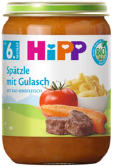 Hipp Menus Bio à partir de 6 mois, pâtes spaetzle au goulasch, 220G, pack de 6 (6X220G) Mère et Enfant Naty Shop Default Title