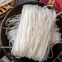 Nouilles de riz - Thaï, nouilles de riz de 10 mm de large, à base de farine de riz, droites - 1 x 400 g (paquet de 3)