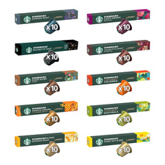 STARBUCKS Discovery Variety Pack de Nespresso, capsules de café avec une tasse à café, des tasses et des tasses doubles, 10 x 10 (100 capsules) – Exclusivité Amazon