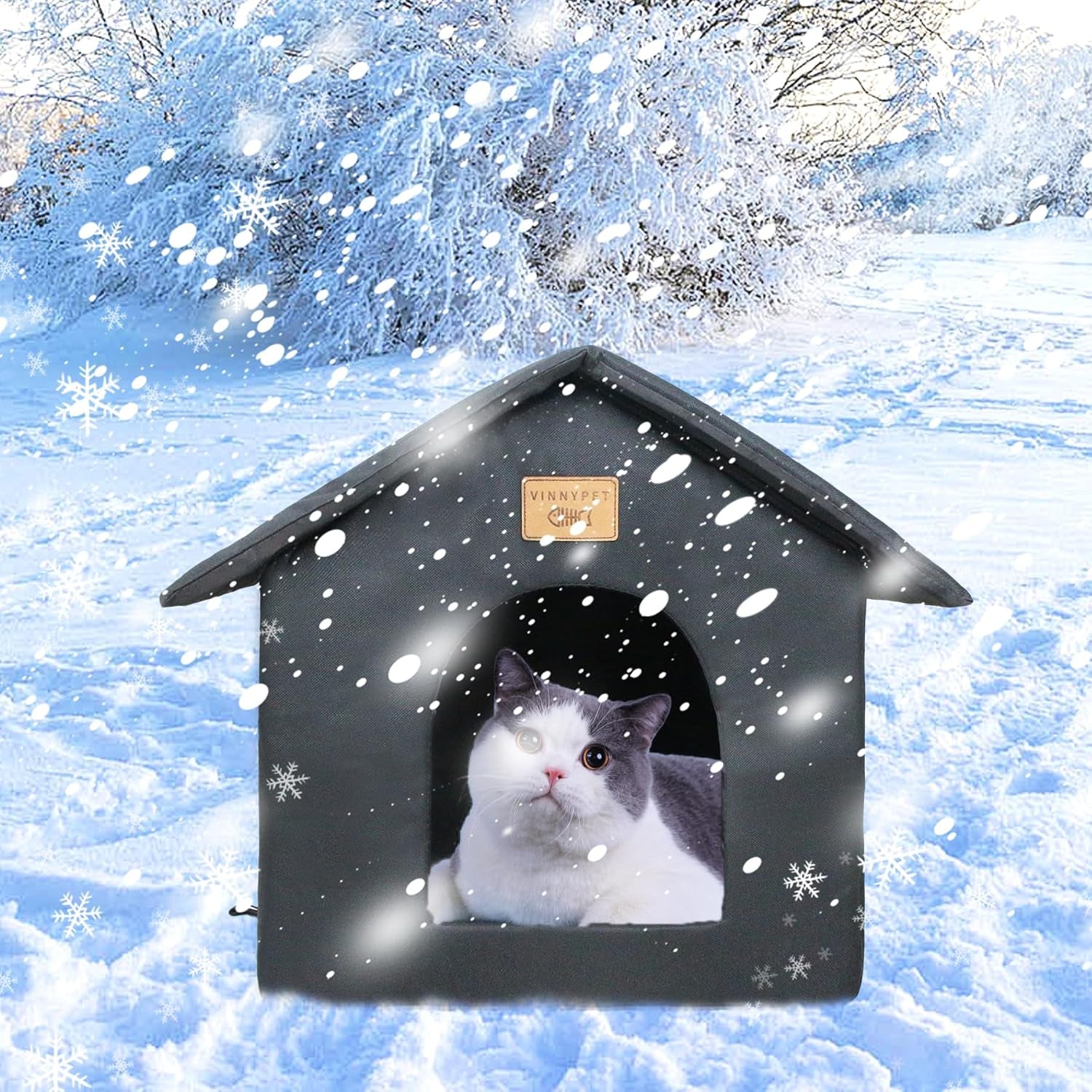Katzenhaus Für Draußen Winterfest Wasserdicht Wetterfester Katzenhöhle Haustierhaus mit Katzenmatte Warm Hundehöhle Waschbar Hundehaus Tierheim Für Streuner Haustiere 40x35x40