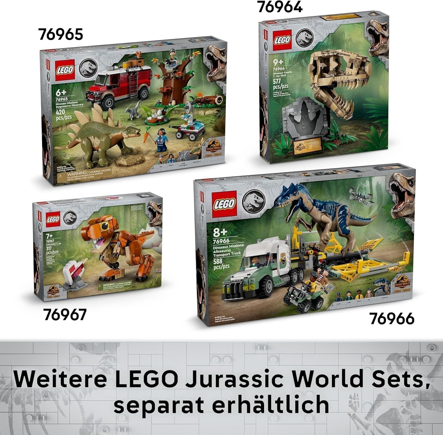 LEGO Jurassic World Fossiles de dinosaures : modèle de crâne de tricératops, jouet de dinosaure pour garçons et filles à partir de 9 ans, cadeau pour les enfants et les fans Jurassic World 76969 Jeux de construction Besuche den LEGO-Store