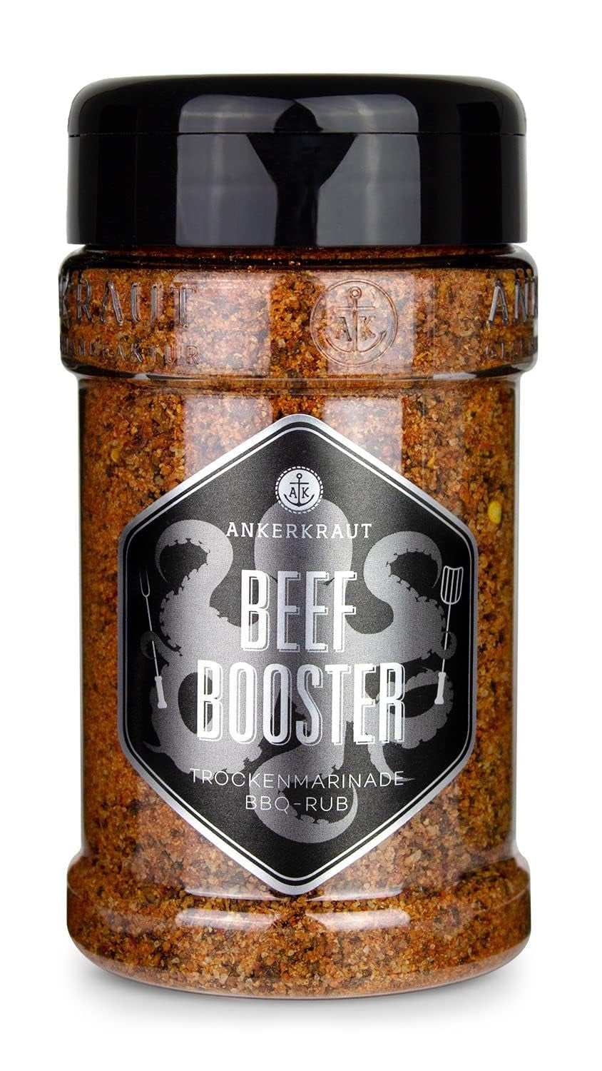 Ankerkraut Beef Booster, Rub Brisket et Steak Gewürz, Gewürzmischung für Fleisch, 230g en Streuer