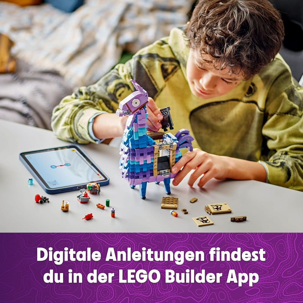 LEGO Fortnite Vorratslama Spielzeug - Spielfigur zum Bauen & Sammeln aus Videospiel - Zubehör wie Schlürfsaft - Gaming Spielset - Gamer Geschenk für Jungen, Mädchen und Teenager ab 12 Jahren - 77071
