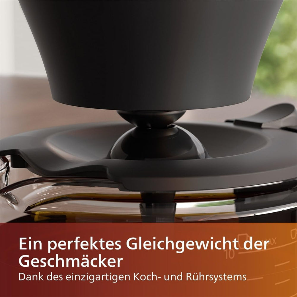 Philips Machine à expresso avec filtre – Capacité de 1,25 litre, jusqu'à 15 tasses, faire bouillir et infuser, noir/argent (HD5416/60)