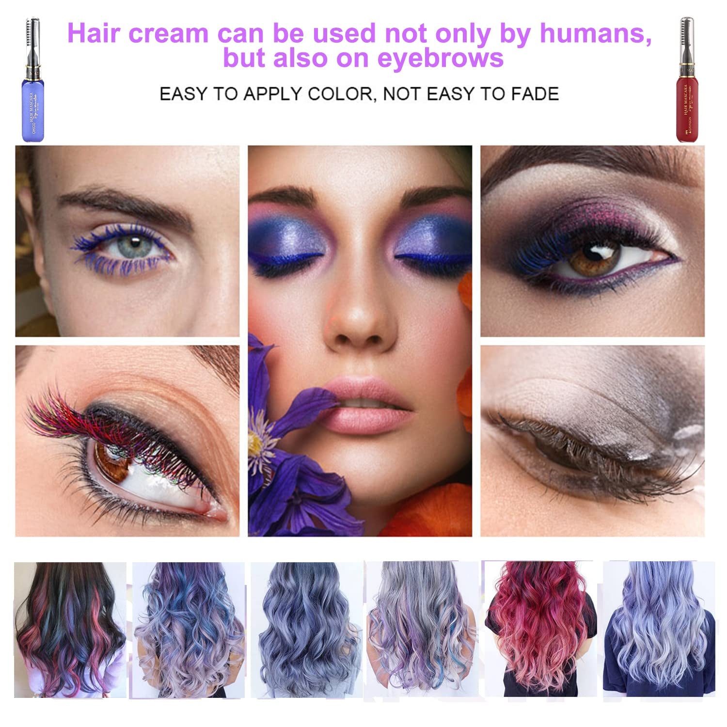 13 bucăți cretă de păr pieptene lavabil pentru fete, set temporar de mascara lavabil pentru copii, 13 culori vopsea de păr de Halloween, pentru carnaval, cosplay, petrecere, Crăciun Halloween birthday Vopsea pentru par Naty Shop