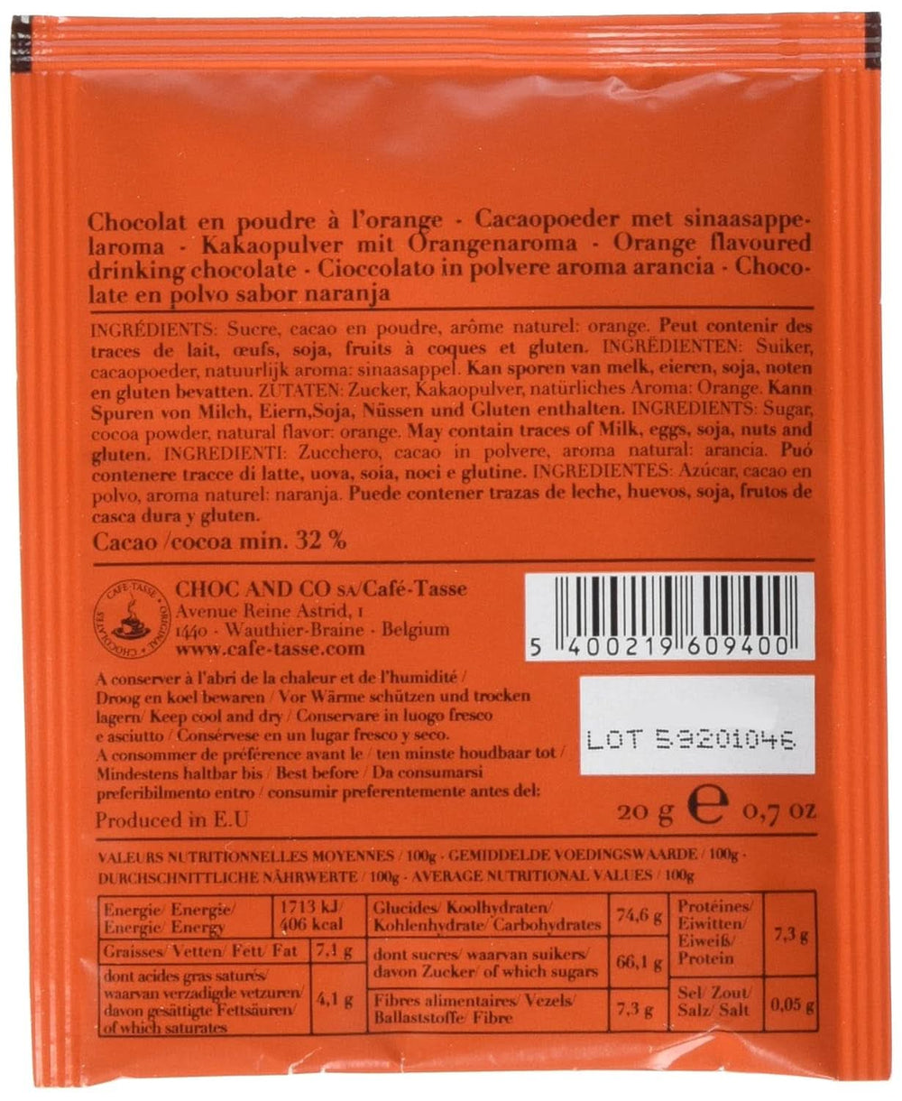 Chocolat à boire saveur orange Café Tasse 20 sachets, 1 paquet (1 X 400 G) Cacao et Chocolat Chaud Naty Shop