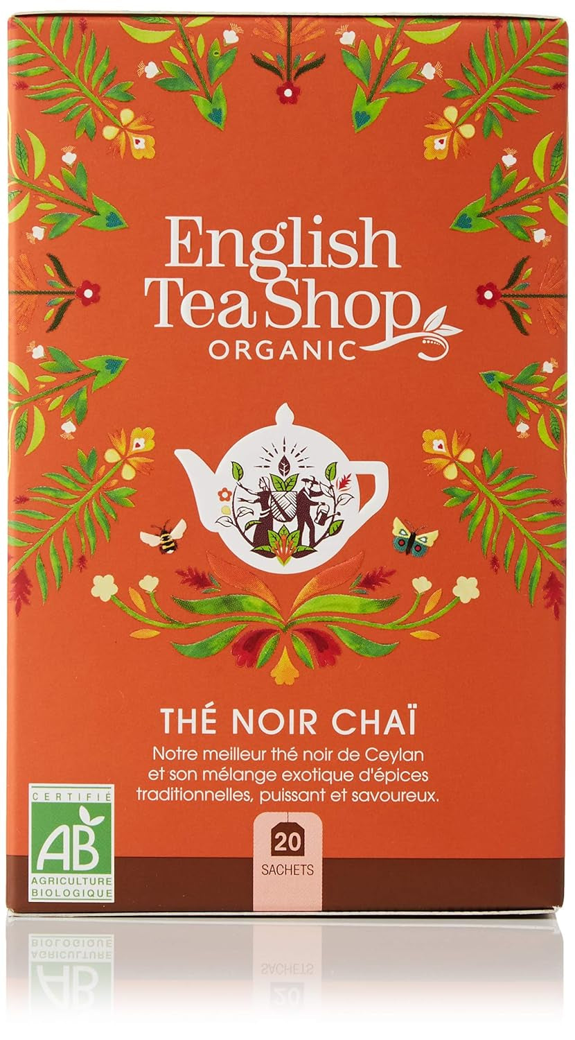ETS - Thé Noir Chai, Naturland BIO, 20 Sachets de Thé (Pack de 2)