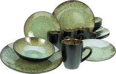 CreaTable, 23631, série Jawa – Glaçage réactif, service de table 16 pièces, service combiné en porcelaine, passe au lave-vaisselle et au micro-ondes, fabrication de qualité