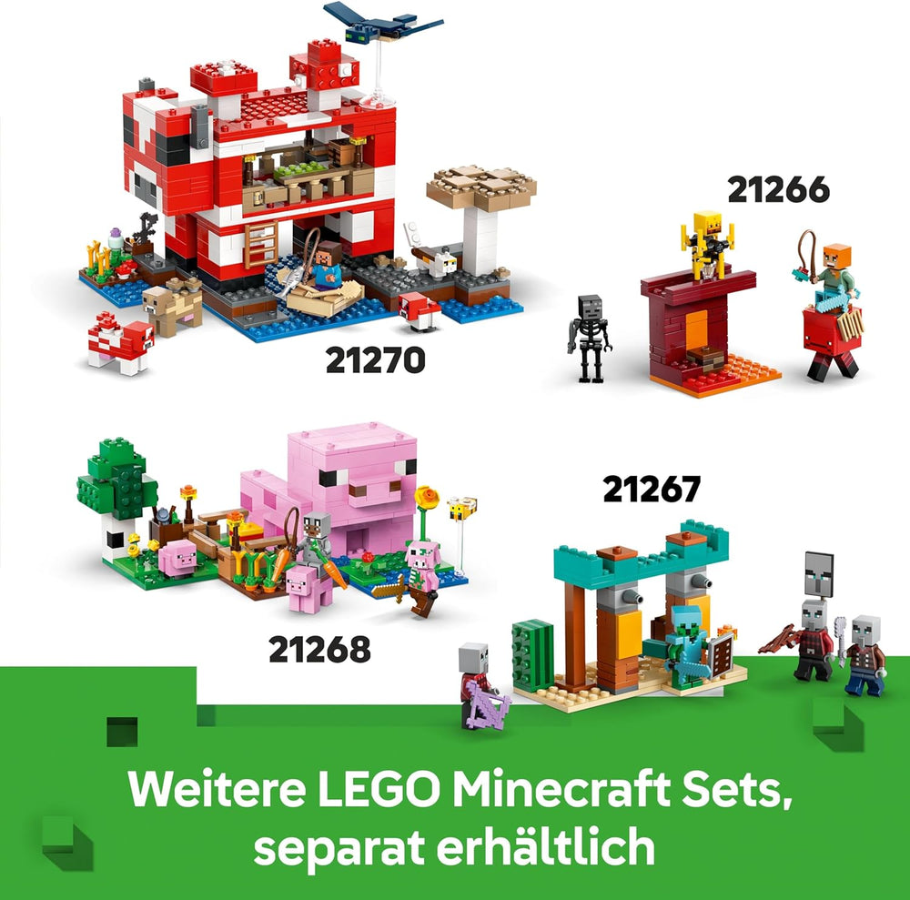 LEGO Minecraft Die Expedition zur Gürteltiermine - Jeux de jeu interactifs avec têtes de rotation et figurines de loup - Fonction TNT - Jeux de jeu pour jeunes et filles à partir de 8 ans - 21269