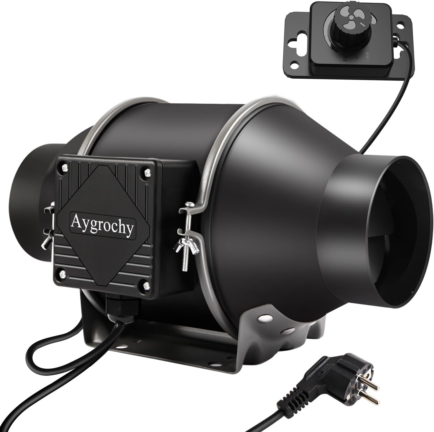 Aygrochy Ventilateur de conduit réglable 200 mm 70 W avec moteur EC pour chauffage, refroidissement, boosters, tentes de culture, culture hydroponique, ménage, ventilation et ventilateur d'échappement.