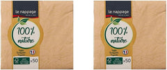 Le Napage 50 serviettes en coton 25 X 25 cm, 3 épaisseurs, FSC blanc