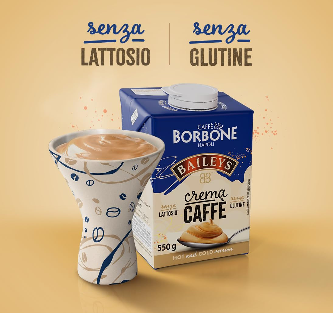 Caffè Borbone Baileys Kaffeecreme - Crème à base de lait sans lactose, café léger, avec Baileys - sans lactose et sans gluten - Emballage carton de 550 grammes