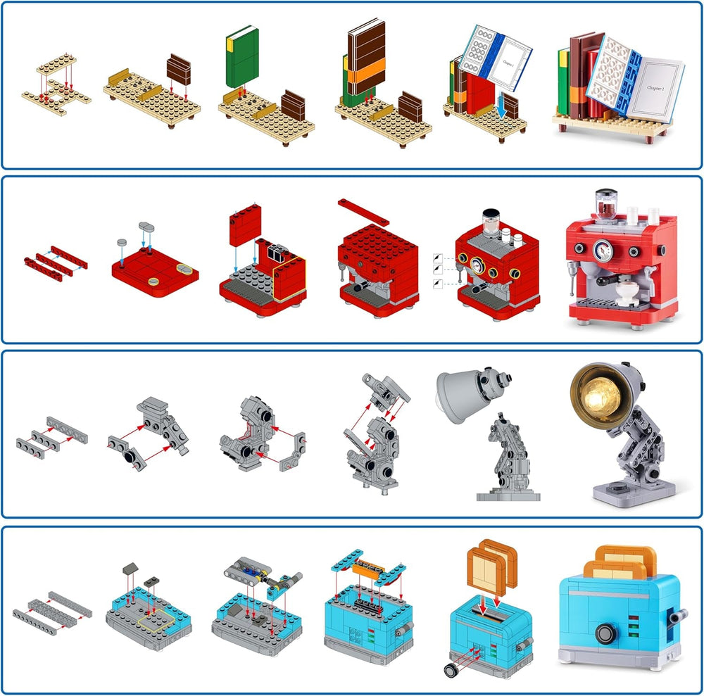 Max Build More Premium Home 4er-Pack von ZURU – Unboxing-Spielzeug & Klemmbausteine Sammlerminis mit bis zu 601 Teilen, Interaktive Designs zum Bauen & Aufstellen, Ab 8 Jahren