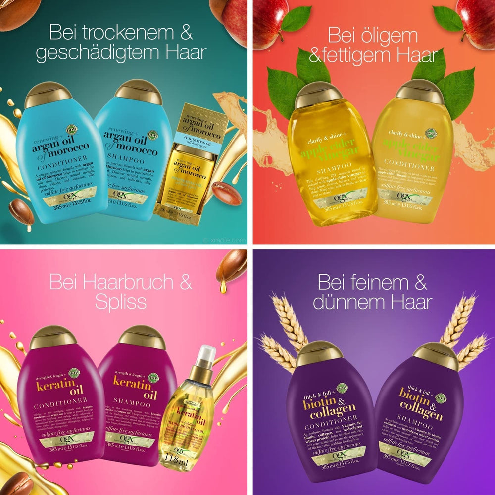 OGX Clarify & Shine Shampooing au vinaigre de cidre de pomme, Vinaigre de cidre de pomme Soins capillaires Douche et bain Naty Shop