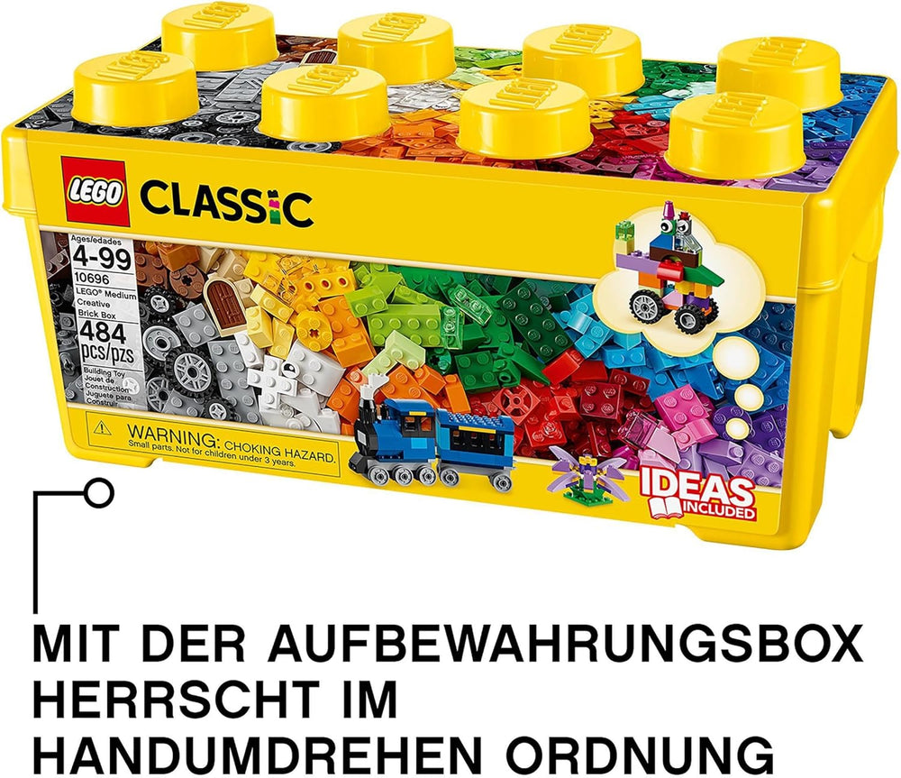 LEGO 10696 Boîte de construction moyenne classique, blocs de construction avec boîte de rangement pour enfants, cadeau pour garçons et filles à partir de 4 ans