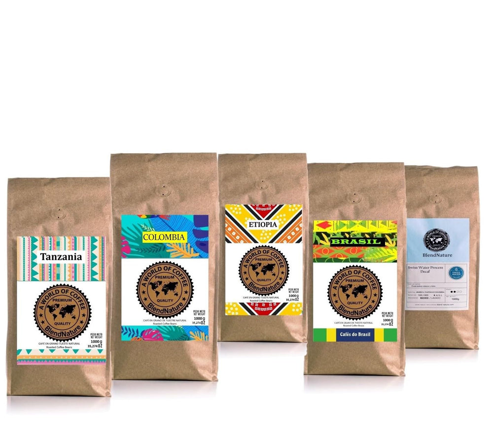 1 kg de grains de café naturels 100% Arabica - origine exclusive de Colombie - récompensé par 82 points par la Specialty Coffee Association (SCA) - pour son arôme, son goût et son excellence