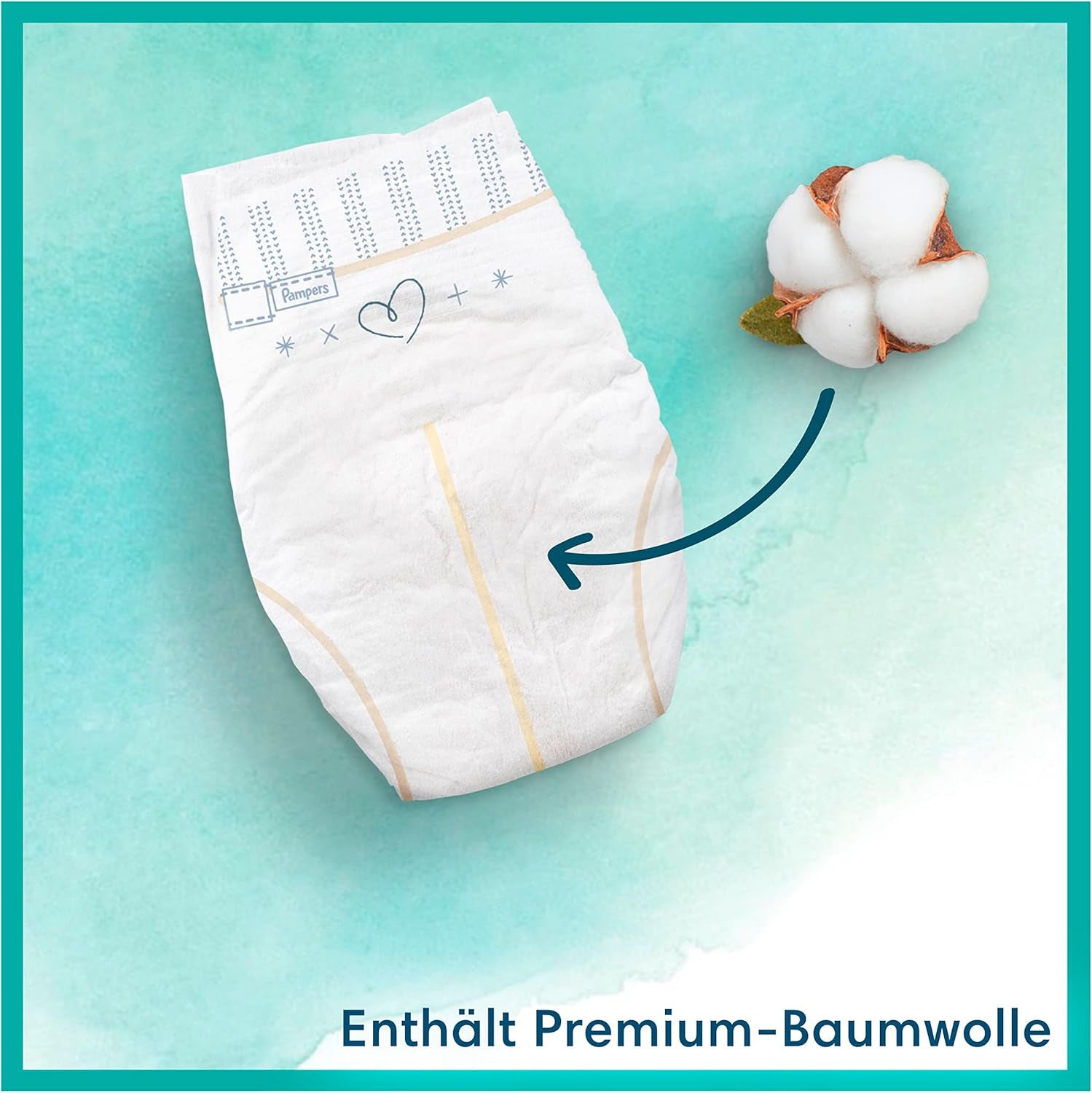 Couches Pampers pour bébé, taille 2 (4-8 kg), Harmony, boîte demi-lune, protection douce de la peau et ingrédients à base de plantes, 240 unités