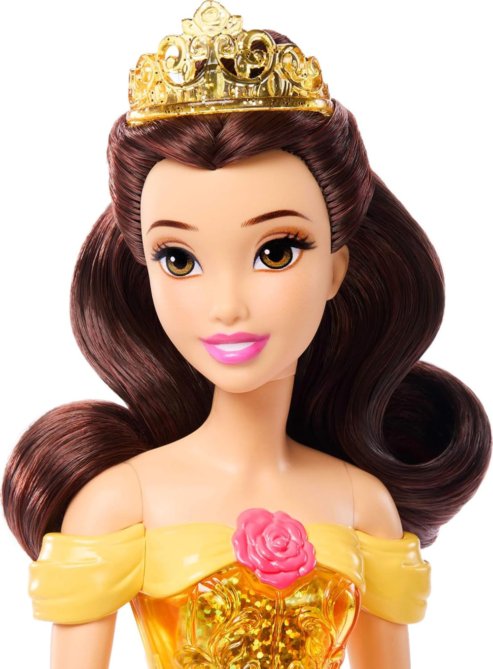 Mattel Disney Princess Toy Poupée articulée Belle avec vêtements et accessoires étincelants Cadeau inspiré du film Disney pour enfants HLW11