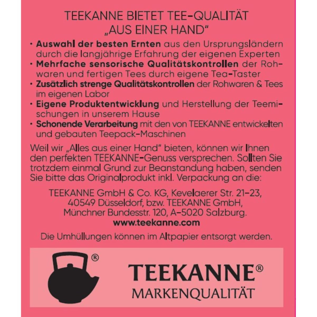 Teekanne Premium Fruit Selection, paquet de 5 (5 x 20 sachets de thé), 5 x 60 g