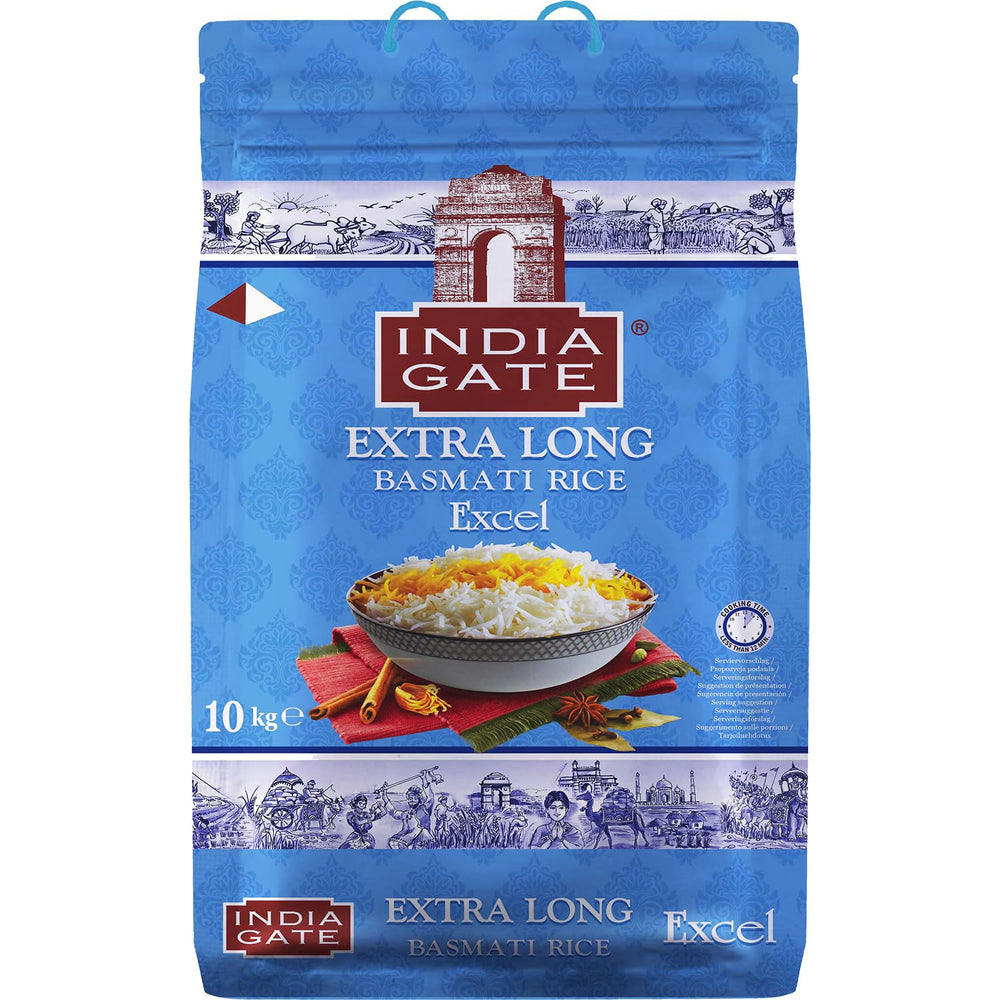 INDIA GATE Premium Basmati Rice – Riz fin à grains longs, aromatique, d'Inde, à grains longs fins (1 x 5 kg)