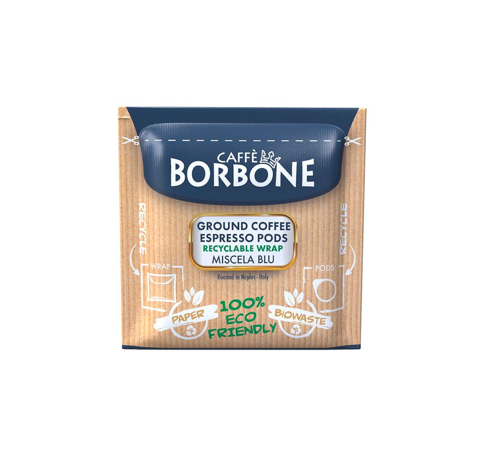 Caffè Borbone Kaffeepads compostables, bleu Kaffeemischung - 50 tampons - compatibles avec les tampons en papier du système ESE 44 mm