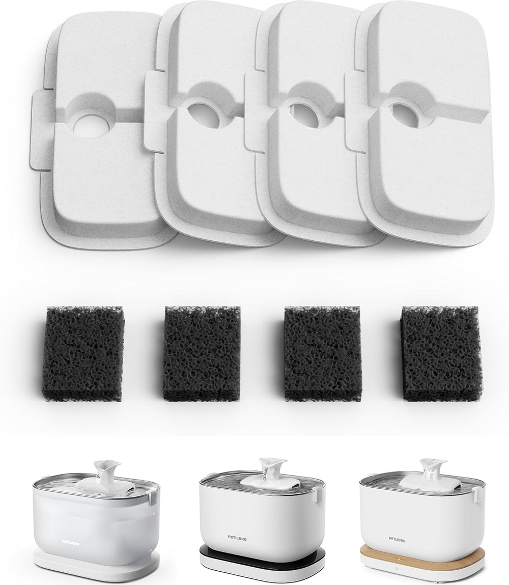 PETLIBRO Lot de 8 filtres à eau pour fontaines à eau Dockstream pour Katze PLWF005, PLWF115, PLWF105, PLWF305, ensemble de 4 mois