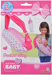 Simba 105560002 Écharpe réglable pour nouveau-né avec sac et biberon pour poupées de 38 à 43 cm, à partir de 3 ans