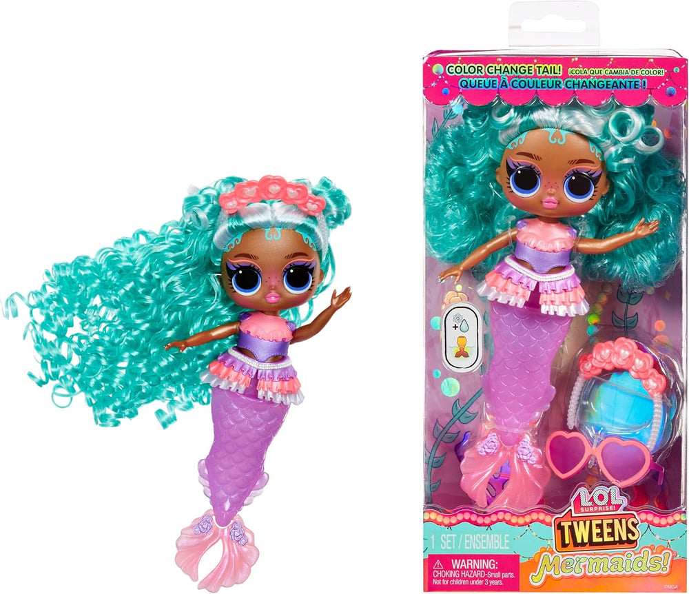 L.O.L. Surprendre! Tweens - Sirène Lola Waves - poupée mannequin avec queue qui change de couleur, aileron mobile et beaux accessoires - jouet pour enfants et collectionneurs à partir de 4 ans Naty Shop Serena Finn Dolls